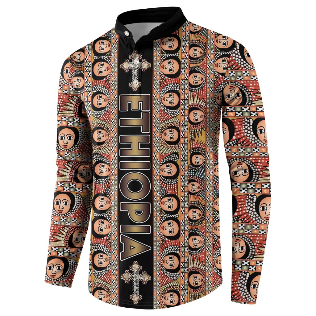 Personalized Ethiopian Tewahedo Angel Orthodox Button Sweatshirt Black Color