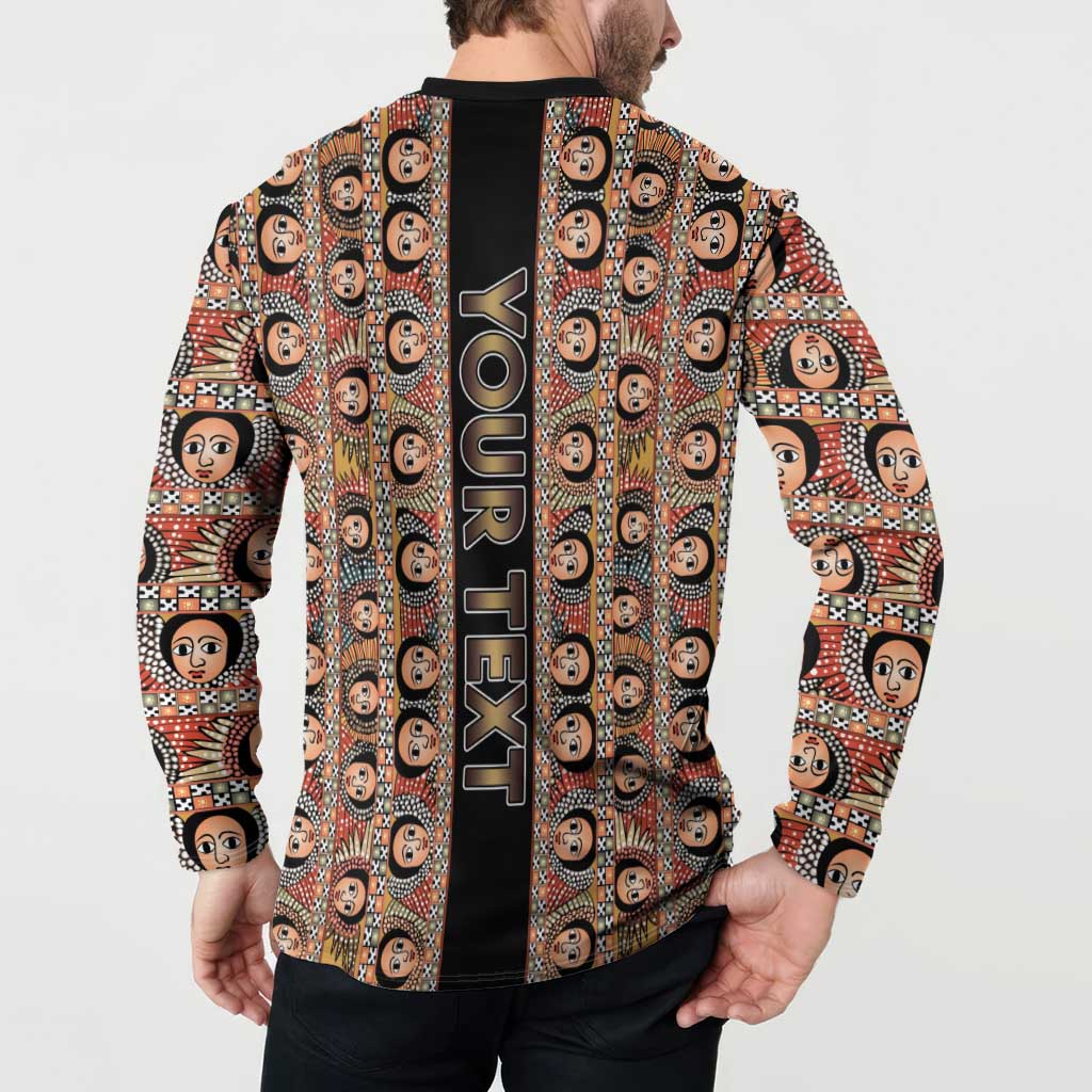 Personalized Ethiopian Tewahedo Angel Orthodox Button Sweatshirt Black Color