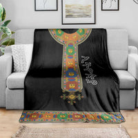 Ethiopia Saba Kemis Blanket Habesha Style Black Color