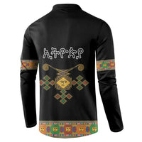 Ethiopia Saba Kemis Button Sweatshirt Habesha Style Black Color