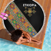 Ethiopia Saba Kemis Beach Blanket Sash Style Black Color