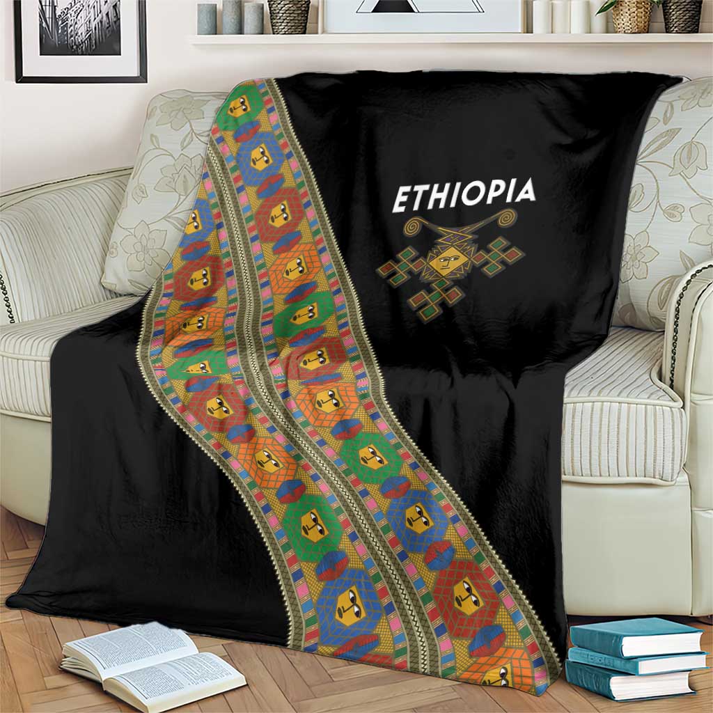 Ethiopia Saba Kemis Blanket Sash Style Black Color