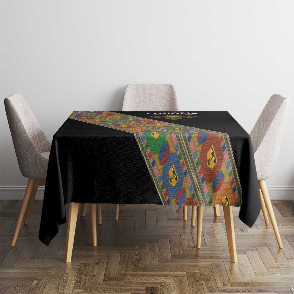 Ethiopia Saba Kemis Tablecloth Sash Style Black Color
