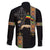 Ethiopia Saba Kemis Family Matching Off Shoulder Short Dress and Hawaiian Shirt Ethiopian Cross Lion Of Judah Black Color