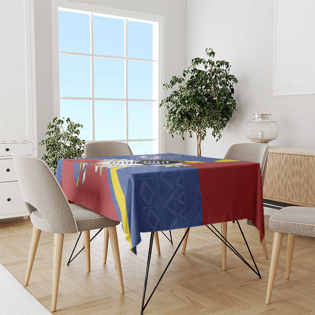 Eswatini Tablecloth Nguni Shield Edelweiss Flower