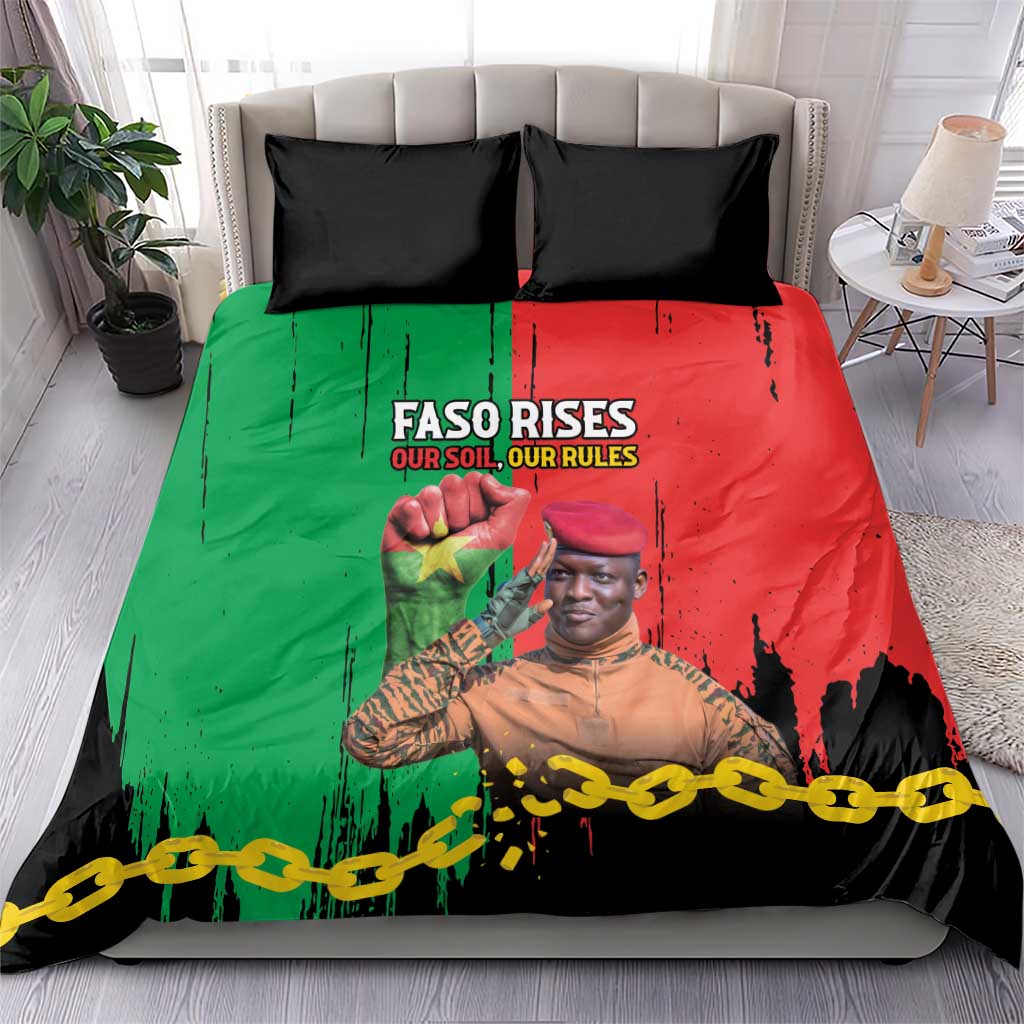 Ibrahim Traore Bedding Set Faso Rises Our Soil Our Rules