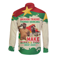 Long-sleeve button shirt with back multicolor graphic print on cream base