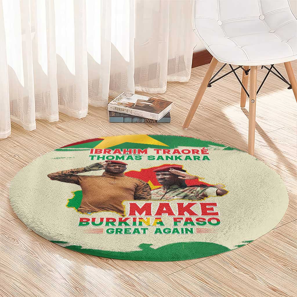 Ibrahim Traore Thomas Sankara Round Carpet Make Burkina Faso Great Again