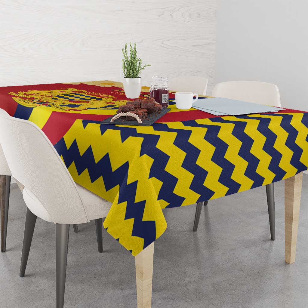 Chad Independence Day Tablecloth Coat Of Arms Gerbera Daisy