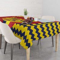 Chad Independence Day Tablecloth Coat Of Arms Gerbera Daisy