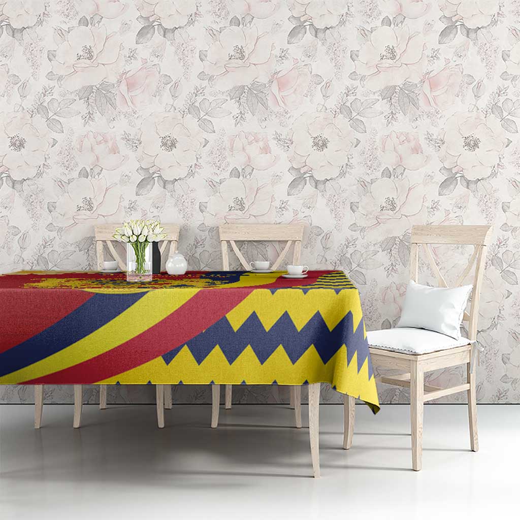 Chad Independence Day Tablecloth Coat Of Arms Gerbera Daisy
