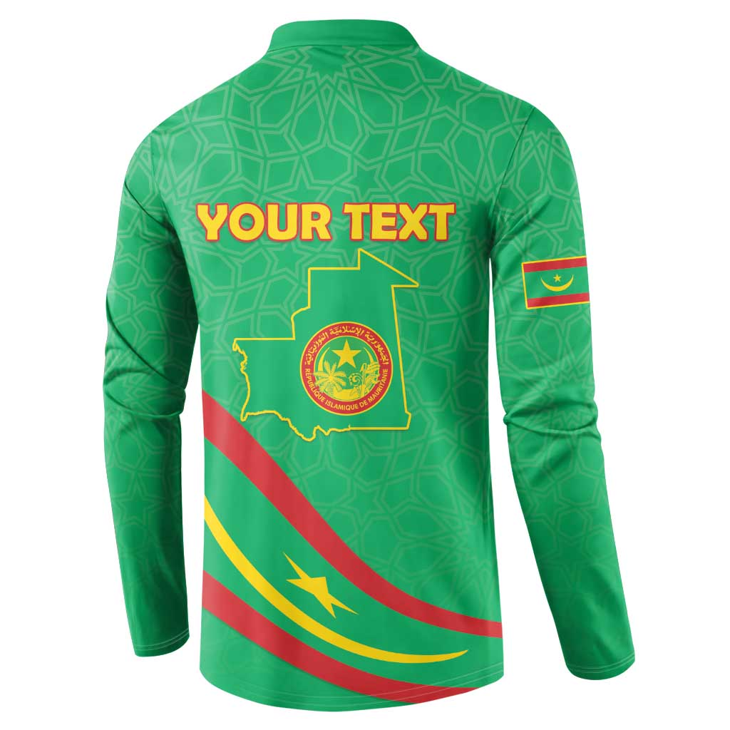 Personalized Mauritania Independence Day Button Sweatshirt Coat Of Arms With Map - Wonder Print Shop