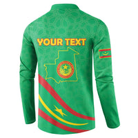 Personalized Mauritania Independence Day Button Sweatshirt Coat Of Arms With Map - Wonder Print Shop