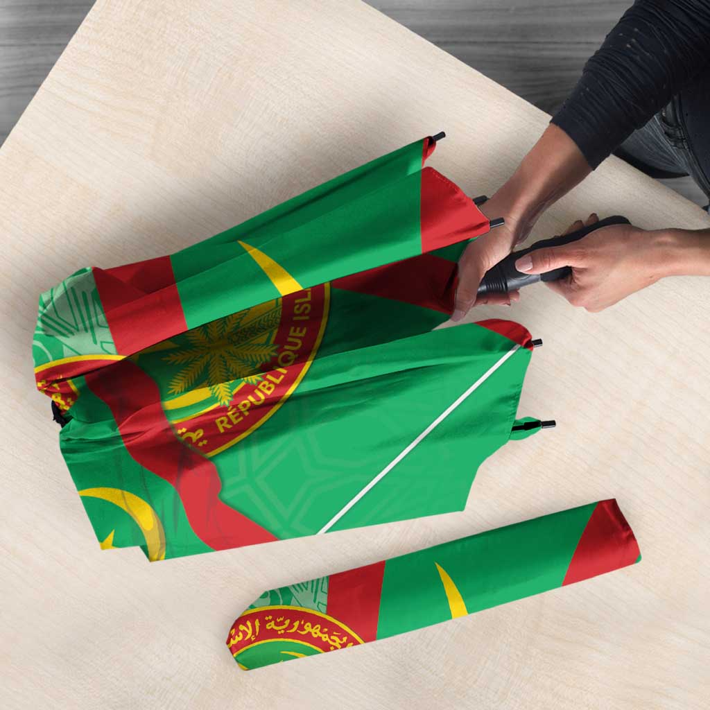 Mauritania Independence Day Umbrella Coat Of Arms With Map - Wonder Print Shop