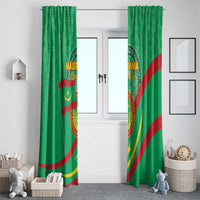 Mauritania Independence Day Window Curtain Coat Of Arms With Map - Wonder Print Shop