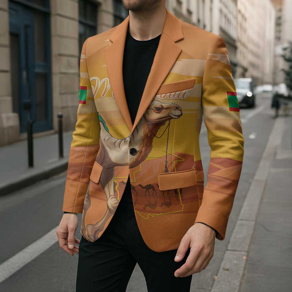 Personalized Mauritania Sahara Blazer Camel With Map - Wonder Print Shop