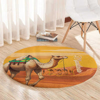 Mauritania Sahara Round Carpet Camel With Map - Wonder Print Shop