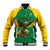 Custom Dominica Football Baseball Jacket Sisserou Parrot Green Color - Wonder Print Shop