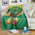 Custom Dominica Football Blanket Sisserou Parrot Green Color