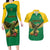 Custom Dominica Football Couples Matching Long Sleeve Bodycon Dress and Hawaiian Shirt Sisserou Parrot Green Color - Wonder Print Shop