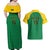 Custom Dominica Football Couples Matching Off Shoulder Maxi Dress and Hawaiian Shirt Sisserou Parrot Green Color - Wonder Print Shop