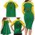 Custom Dominica Football Family Matching Long Sleeve Bodycon Dress and Hawaiian Shirt Sisserou Parrot Green Color - Wonder Print Shop