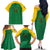 Custom Dominica Football Family Matching Off The Shoulder Long Sleeve Dress and Hawaiian Shirt Sisserou Parrot Green Color - Wonder Print Shop