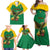 Custom Dominica Football Family Matching Off Shoulder Maxi Dress and Hawaiian Shirt Sisserou Parrot Green Color - Wonder Print Shop