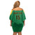 Custom Dominica Football Family Matching Off Shoulder Short Dress and Hawaiian Shirt Sisserou Parrot Green Color - Wonder Print Shop