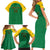 Custom Dominica Football Family Matching Short Sleeve Bodycon Dress and Hawaiian Shirt Sisserou Parrot Green Color - Wonder Print Shop