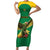 Custom Dominica Football Family Matching Short Sleeve Bodycon Dress and Hawaiian Shirt Sisserou Parrot Green Color - Wonder Print Shop