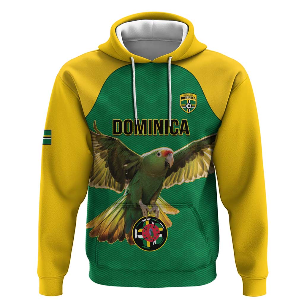 Custom Dominica Football Hoodie Sisserou Parrot Green Color - Wonder Print Shop