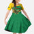 Custom Dominica Football Kid Short Sleeve Dress Sisserou Parrot Green Color - Wonder Print Shop