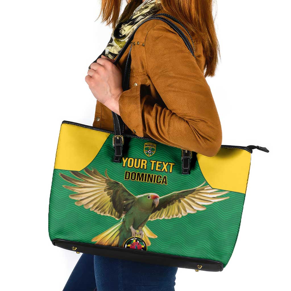 Custom Dominica Football Leather Tote Bag Sisserou Parrot Green Color - Wonder Print Shop