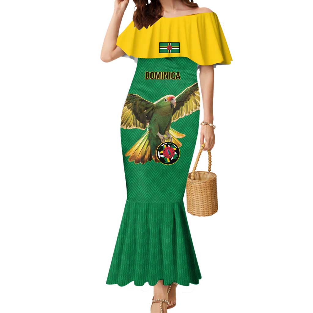 Custom Dominica Football Mermaid Dress Sisserou Parrot Green Color - Wonder Print Shop