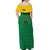 Custom Dominica Football Off Shoulder Maxi Dress Sisserou Parrot Green Color - Wonder Print Shop