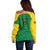 Custom Dominica Football Off Shoulder Sweater Sisserou Parrot Green Color - Wonder Print Shop