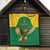 Custom Dominica Football Quilt Sisserou Parrot Green Color - Wonder Print Shop