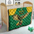 Custom Dominica Football Quilt Sisserou Parrot Green Color - Wonder Print Shop