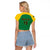 Custom Dominica Football Raglan Cropped T Shirt Sisserou Parrot Green Color - Wonder Print Shop