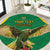 Custom Dominica Football Round Carpet Sisserou Parrot Green Color