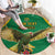 Custom Dominica Football Round Carpet Sisserou Parrot Green Color