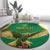 Custom Dominica Football Round Carpet Sisserou Parrot Green Color