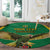 Custom Dominica Football Round Carpet Sisserou Parrot Green Color