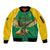 Custom Dominica Football Sleeve Zip Bomber Jacket Sisserou Parrot Green Color - Wonder Print Shop