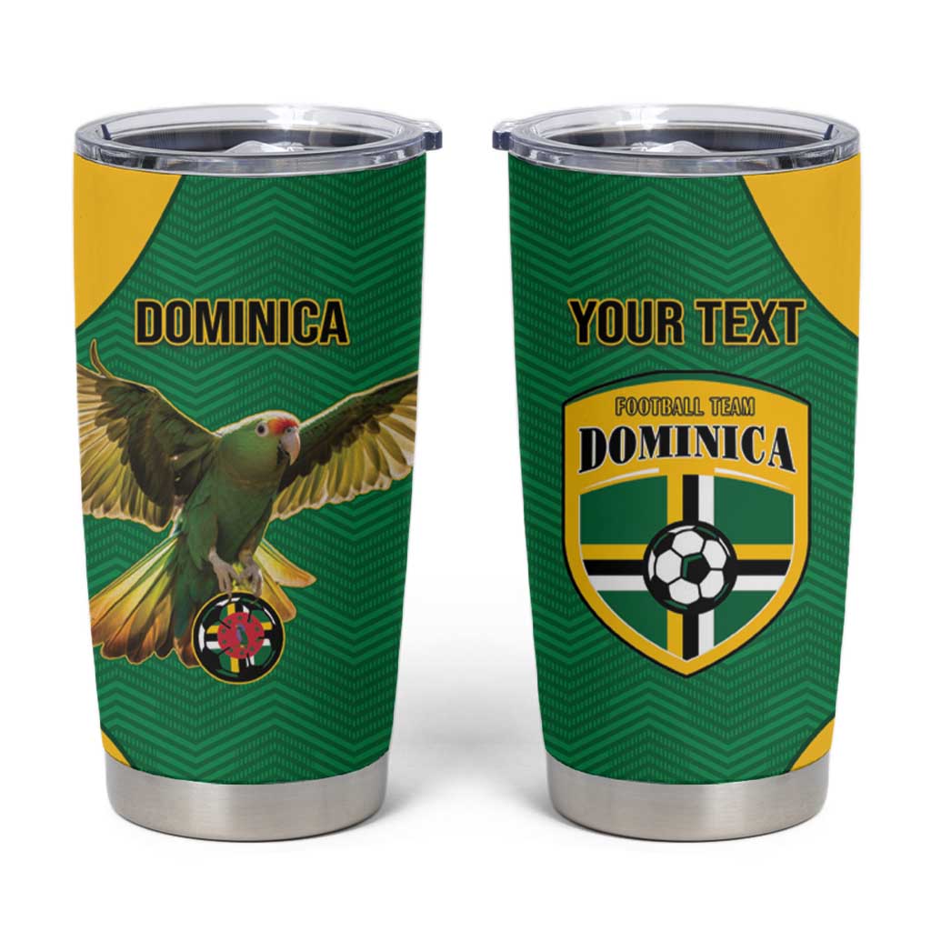 Custom Dominica Football Tumbler Cup Sisserou Parrot Green Color - Wonder Print Shop