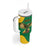 Custom Dominica Football Tumbler With Handle Sisserou Parrot Green Color - Wonder Print Shop