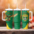 Custom Dominica Football Tumbler With Handle Sisserou Parrot Green Color - Wonder Print Shop