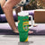 Custom Dominica Football Tumbler With Handle Sisserou Parrot Green Color - Wonder Print Shop