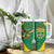 Custom Dominica Football Tumbler With Handle Sisserou Parrot Green Color - Wonder Print Shop